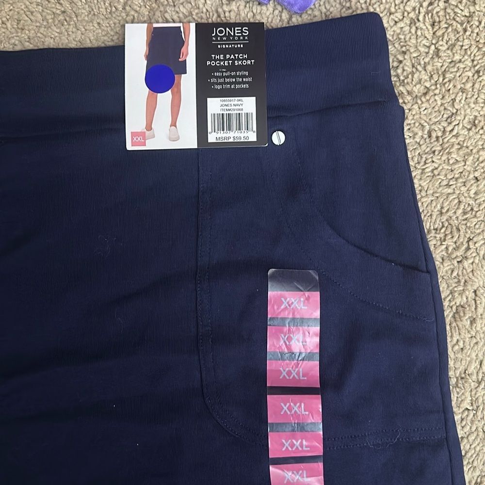 NWT Jones New York Navy Blue The Patch Pocket Skort Size XXL - Picture 2 of 6